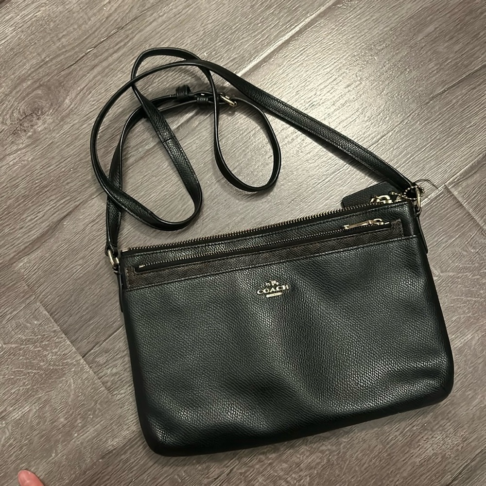 Coach black leather purse